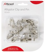 REXEL LANYARD CLIPS ADAPTORS ALLIGATOR CLIP AND PIN PK10