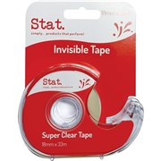 STAT TAPE DISPENSER Invisible 18mmx33m Clear