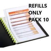 A4 MARBIG KWIK ZIP A4 BUSINESS CARD  REFILL POCKETS 20610 PK10
