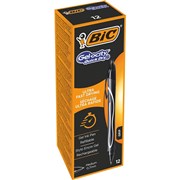 BIC GELOCITY GEL PEN RETRACTABLE 07MM MEDIUM BLACK PACK OF 12