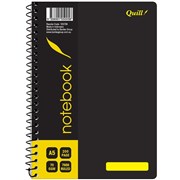 QUILL NOTEBOOK 70GSM PP COVER A5 BLACK 200 PAGES