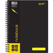 QUILL NOTEBOOK 70GSM PP COVER A4 BLACK 240 PAGES
