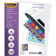 FELLOWES IMAGELAST LAMINATING POUCH A4 80 MICRON PREPUNCHED PACK OF 100