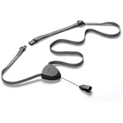 DURABLE LANYARD FLEX WITH BADGE REEL BLACK PACK OF 10