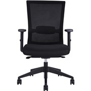 PORTLAND MESH BACK OFFICE OR MEETING CHAIR WITH ARMS AND SYNCHRON MECHANISM BLACK