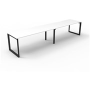RAPIDLINE DELUXE INFINITY DESK LOOP LEG SINGLE SIDED 2 PERSON 2400WX750DX730MMH WHITEBLACK