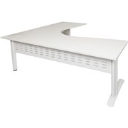 Rapid Span Cockpit Corner Desk 1800Wx1200Wx700mmD White Top White Steel Frame