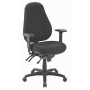 BURO PERSONA HEAVY DUTY TASK CHAIR WITH ARMS AND SEAT SLIDE BLACK FABRIC