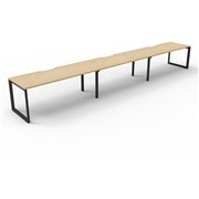 RAPIDLINE DELUXE INFINITY DESK LOOP LEG SINGLE SIDED 3 PERSON 4500WX750DX730MMH OAKBLACK