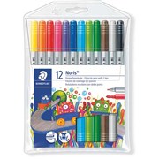 STAEDTLER 320 NORIS TWIN FIBRE TIP FINE 10MM BROAD 30MM ASSORTED WALLET OF 12