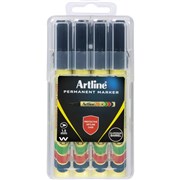 ARTLINE 70 PERMANENT MARKERS BULLET HARD CASE BLACK PACK OF 4