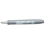 ARTLINE DECORITE MARKERS 10MM BULLET METALLIC SILVER BOX OF 12