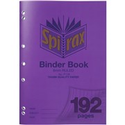 SPIRAX BINDER BOOK P128 A4 192 PAGE 8MM RULED