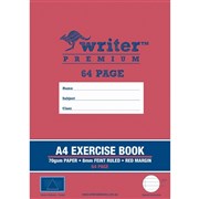WRITER PREMIUM EXERCISE BOOK A4 8MM RULED 64 PAGES