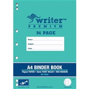 WRITER PREMIUM BINDER BOOK A4 8MM RULED 96 PAGES