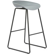 ARIES BAR STOOL WITH BLACK METAL FRAME AND POLYPROPYLENE GREY SHELL SEAT