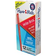 PAPERMATE WRITE BROS BALLPOINT PEN MEDIUM 1MM RED PACK OF 12