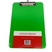STAT CLIPBOARD A4 ACRYLIC GREEN