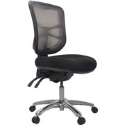 BURO METRO MESH CHAIR CHROME BASE SEAT SLIDE NO ARMS BLACK FABRIC 202M3SS
