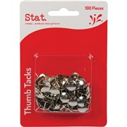 STAT THUMB TACKS SILVER PK100
