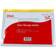 STAT STORAGE WALLET SMALL 235 X 175MM CLEAR