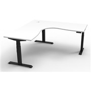 RAPIDLINE BOOST PLUS CORNER WORKSTATION 1500W750DX1200MMH WHITE TOP BLACK LEGS