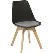 VIRGO DINING CHAIR BLACK PP SHELL GREY CUSHION