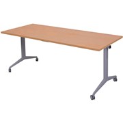 RAPIDLINE FLIP TOP TABLE 1800W X 750D X 730MMH BEECH TOP SILVER FRAME