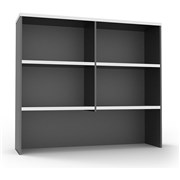 RAPIDLINE RAPID WORKER OVER HEAD HUTCH 1500W X 315D X 1070MMH WHITE AND IRONSTONE