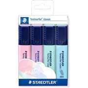 STAEDTLER TEXTSURFER CLASSIC HIGHLIGHTER CHISEL 15MM PASTEL ASSORTED WALLET OF 4
