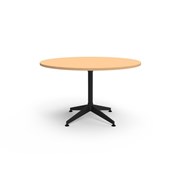 RAPIDLINE TYPHOON ROUND MEETING TABLE 1200D X 750MMH BEECH TOP BLACK FRAME