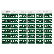 AVERY SIDE TAB YEAR 25 CODING LABELS 25X38MM DARK GREEN PK180