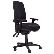 BURO ROMA HIGH BACK TASK CHAIR WITH ARMS WITH SEAT SLIDE FABRIC SEAT AND BACK BLACK