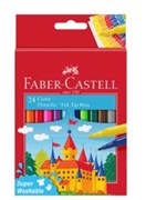 FABER CASTELL CASTLE FELT TIP MARKERS MEDIUM BULLET ASSTD COLOURS PK24