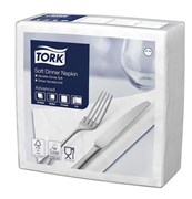 TORK SOFT DINNER NAPKIN 390X390MM WHITE 3PLY PK100 CTN12