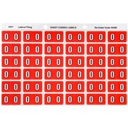 AVERY NUMERIC CODING LABEL 0 SIDE TAB 25X38MM PINK PACK OF 180