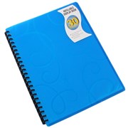 BEAUTONE DISPLAY BOOK REFILLABLE PP A4 JEWEL BLUE 30 POCKET