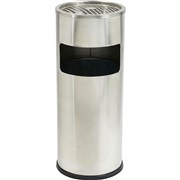 COMPASS LOBBY BIN  ASHTRAY SILVER SATIN FINISH