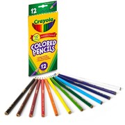CRAYOLA COLOURED PENCILS 12 FULL SIZE REGULAR