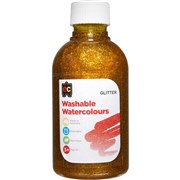 EC WASHABLE WATERCOLOUR PAINTS 250ML GLITTER YELLOW