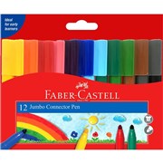 FABERCASTELL JUMBO MARKERS CONNECTOR PENS ASSORTED 12s