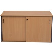 Rapid Worker Credenza Sliding Doors 730Hx1200Wx450D Beech and Ironstone