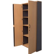 Rapid Worker Full Door Stationery Cupboard 1800Hx900W x450D Beech and Ironstone