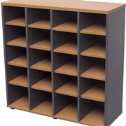 RAPIDLINE PIGEON HOLE UNIT 1040 X 380 X 1040 BEECH AND IRONSTONE