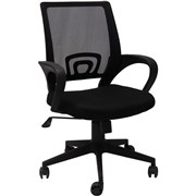 VESTA MESH MEDIUM BACK OFFICE CHAIR WITH ARMS BLACK FABRIC SEAT