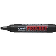 UNI PROCKEY PERMANENT MARKER CHISEL TIP BLACK BOX OF 12
