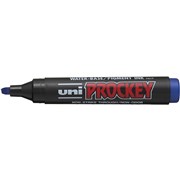 UNI PROCKEY PERMANENT MARKER CHISEL TIP BLUE BOX OF 12