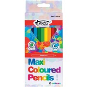 TEXTA MAXI TRIANGULAR PENCILS ASSORTED PACK OF 10