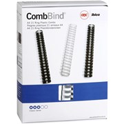 PLASTIC COMB 21 RING BINDING COILS 32MM WHITE BEP32W50 BX50