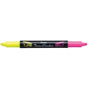 PENTEL TWIN TIP HIGHLIGHTER SLW8 YELLOW PINK